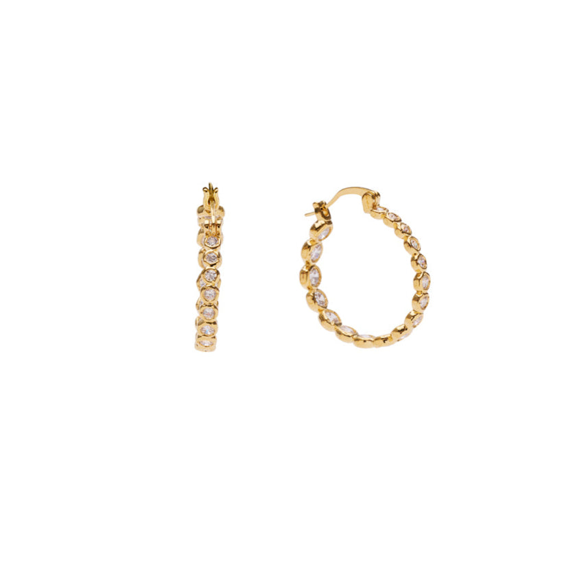 Elva Grande Crystal Hoops