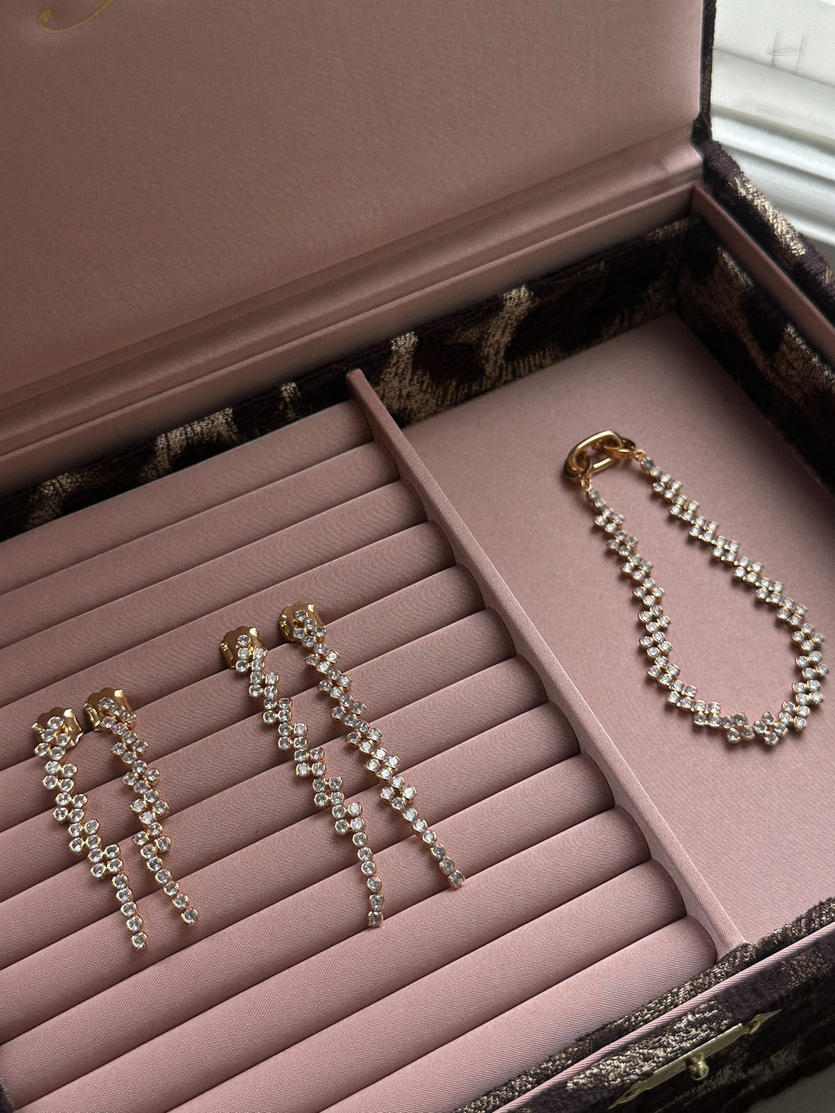 Claire Crystal Long Studs