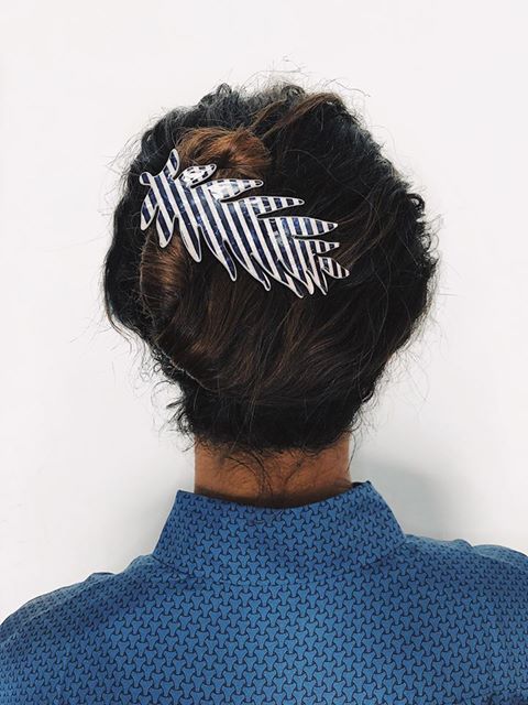 Leafy Stripe Barrette