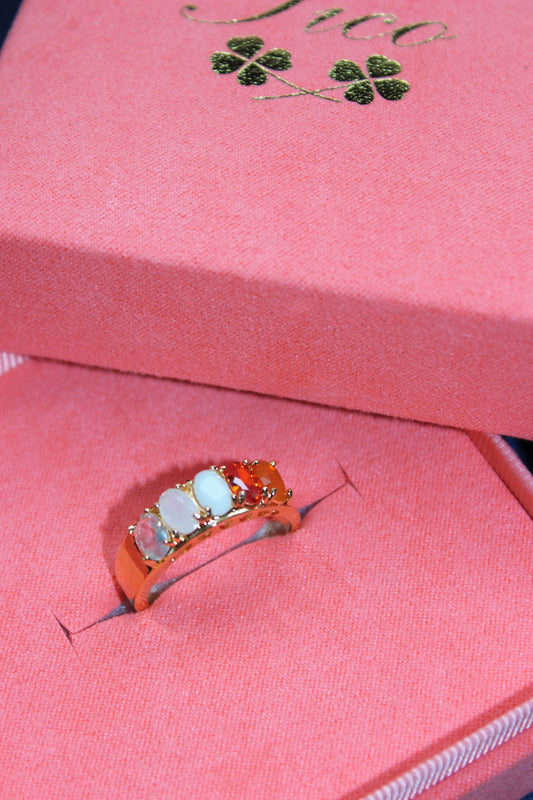 Janet Crystal Ring - Red Mix