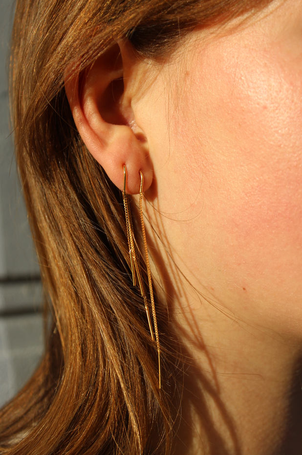 Double Chain Earrings "Short"