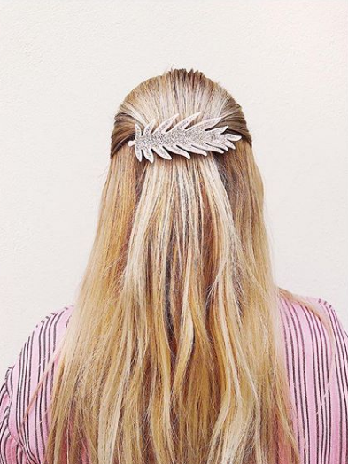 Leafy Diamond Barrette
