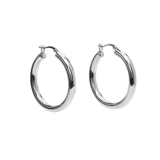 Sleek Grande Hoops - Sterling Silver