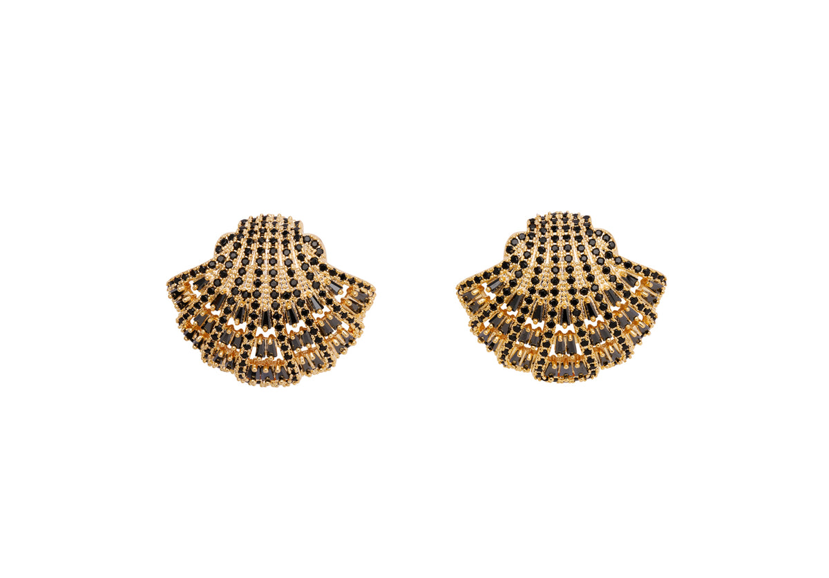 Shell Crystal Studs