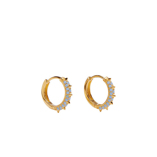 Suede Crystal Hoops
