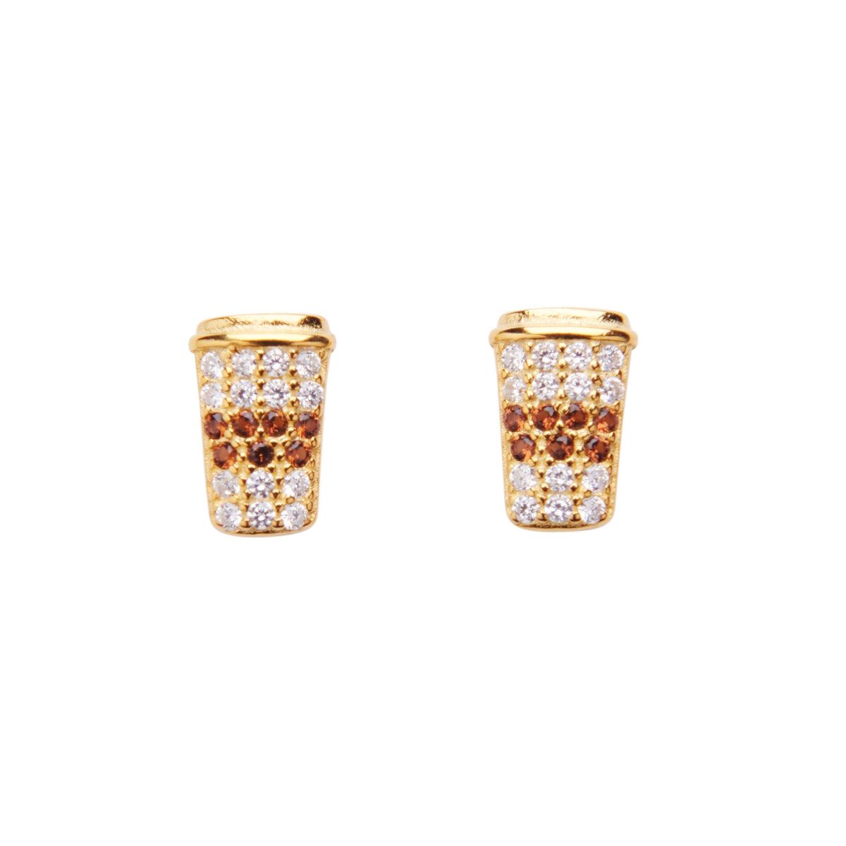 Latte Crystal Studs